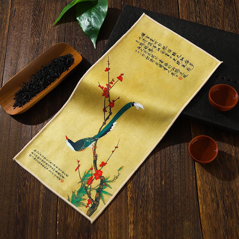 Suede Flannel Lint-Free Absorbent Tea Towel - Ancient Style, High-Grade, Multi-functional Design
