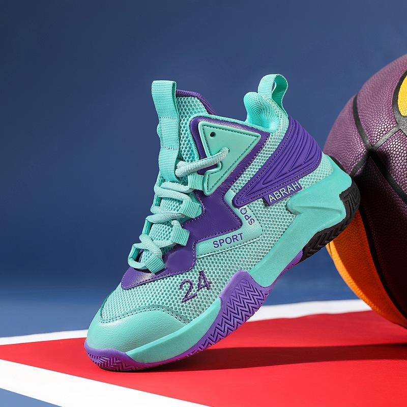 Мальчиковая обувь Профессиональные тренировочные баскетбольные кроссовки Тренировочный класс по баскетболу Весенняя сетка 2025 Дышащая обувь для детей среднего и старшего возраста