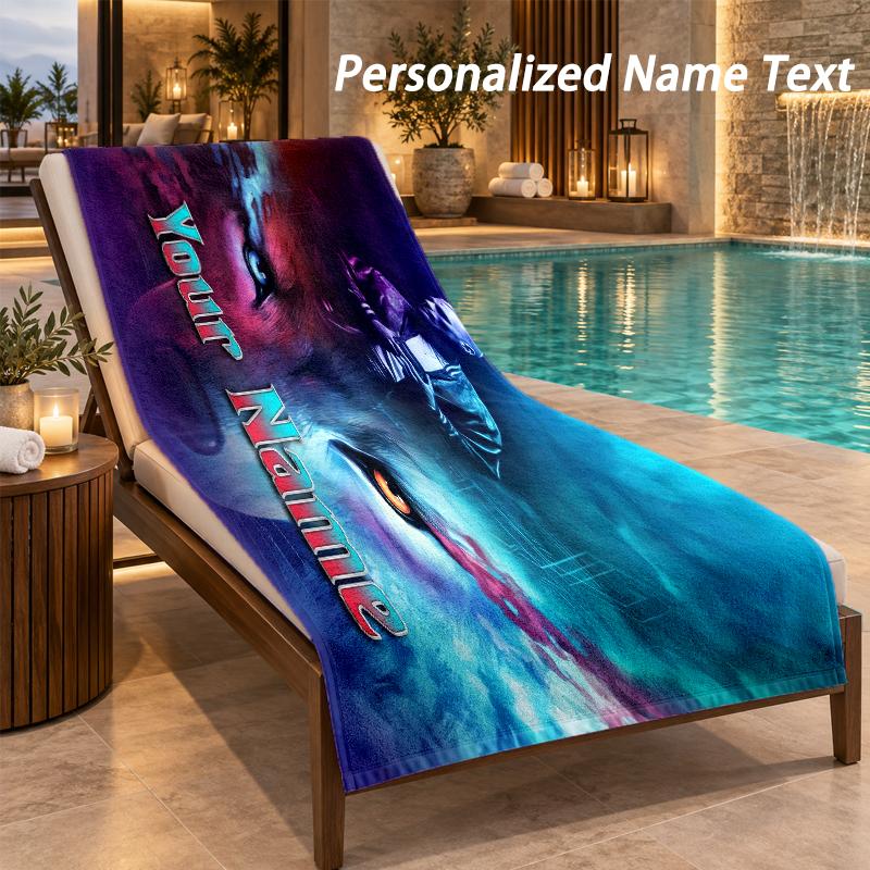 Kontra K Custom Name Beach Towel Large Soft Towel for Indoor Bathroom Outdoor Beach