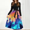 Women's Casual Fashion Halloween Printed Round Neck Vintage Dress