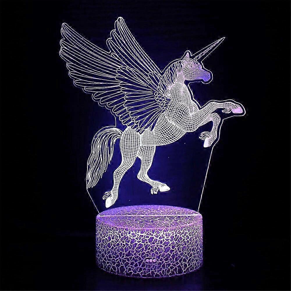 Acrylic 3D Unicorn Lamp for Girls Led Night Light for Kids Bedroom Decoration 7 Color Changing Nightlight Child Gifts for