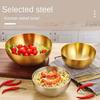 2025 Hot 20CM Stainless Steel Gold And Silver Salad Bowl Rice Noodles Lamian Noodles Bowl Kitchen Tableware Food Container