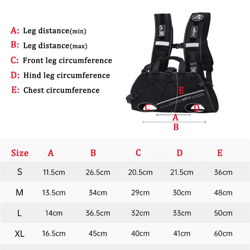 Outdoor Portable Dog Backpack Cycling Travel Hiking Backpack Dog Carrying Bags injured Pet Dog Lift Harness Reflective Backpack