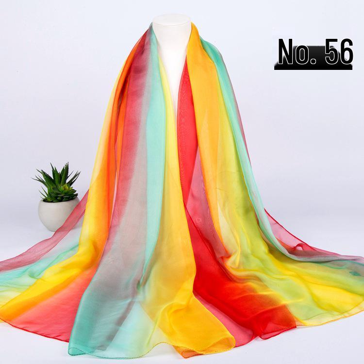 Women's Chiffon Scarf - Lightweight, Printed Sun Protection for Spring, Summer, Fall - Versatile Beach Shawl