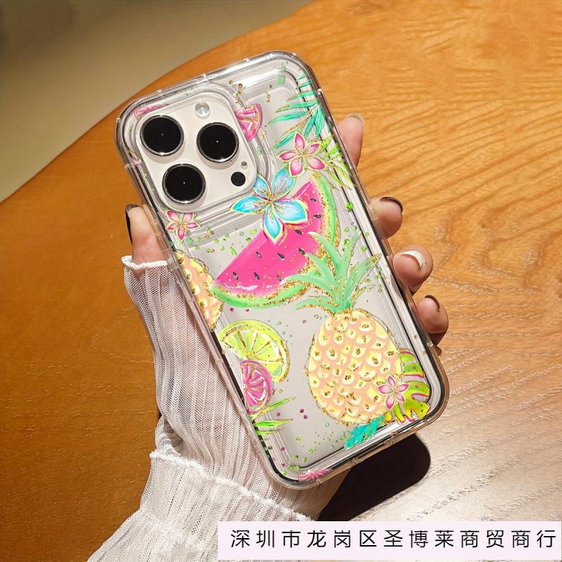 Летние фрукты подходят для чехла на мобильный телефон Apple 16plus iPhone16/15/14 с подушкой безопасности 12Pro прозрачный XSMAX