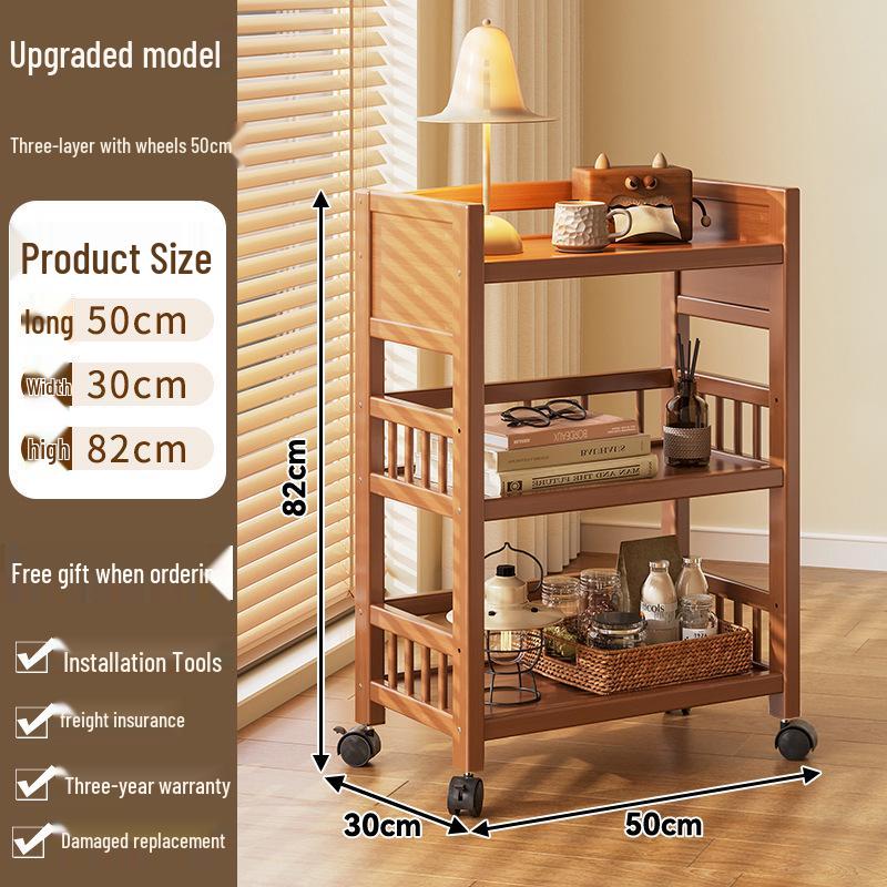 Многоярусная мобильная стойка для хранения: Напольная, многофункциональная тележка для гостиной и предметов домашнего обихода.