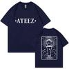 Korean Ateez The World Ep Fin Will Tour T Shirts Fashion Harajuku T Shirt Unisex Women Hip Hop Loose Cotton Tshirt Kpop Streetwear
