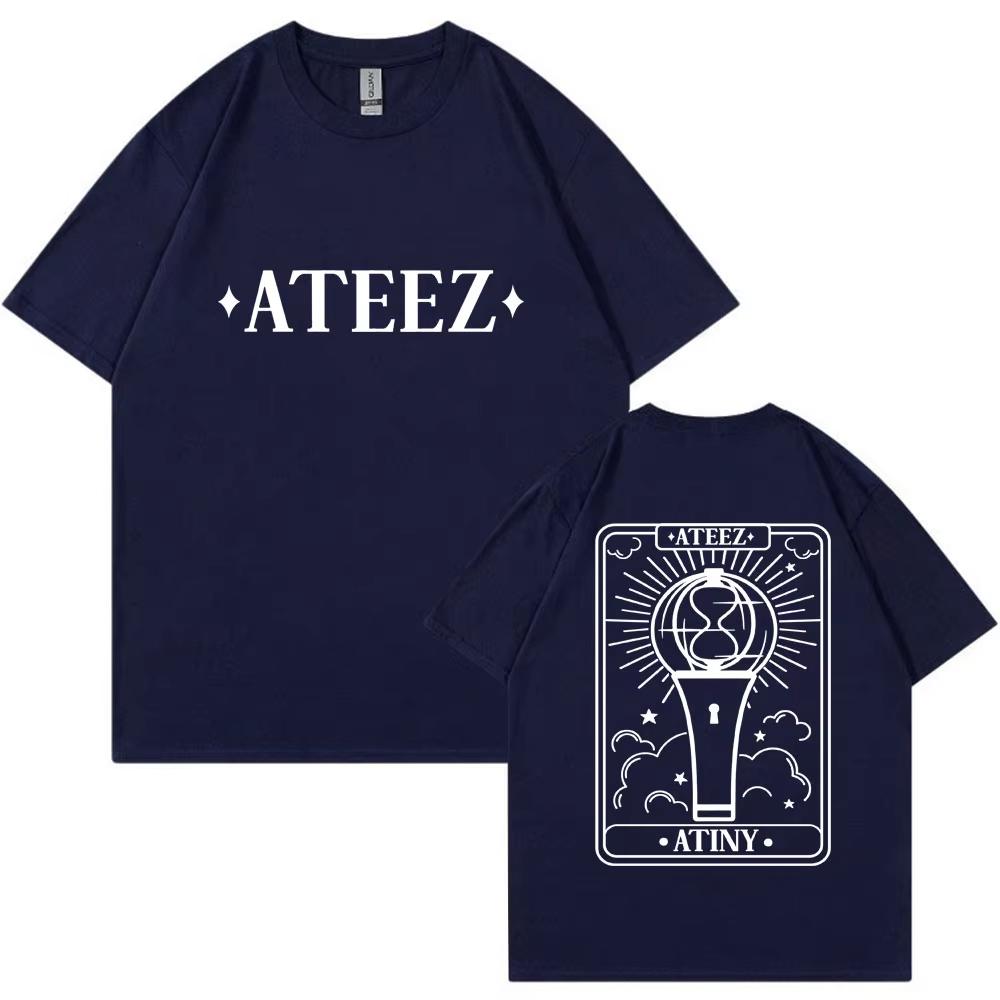 Korean Ateez The World Ep Fin Will Tour T Shirts Fashion Harajuku T Shirt Unisex Women Hip Hop Loose Cotton Tshirt Kpop Streetwear