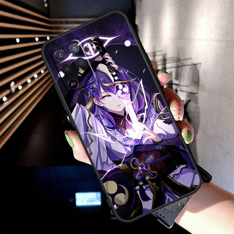 Чехол Genshin Impact Райдэн Сёгун для Oppo A78 A98 A18 A38 A58 A60 A80 A40 A77 A57 A17 A74 A54 A94 A96 A76 A16 A15 A5 Pro