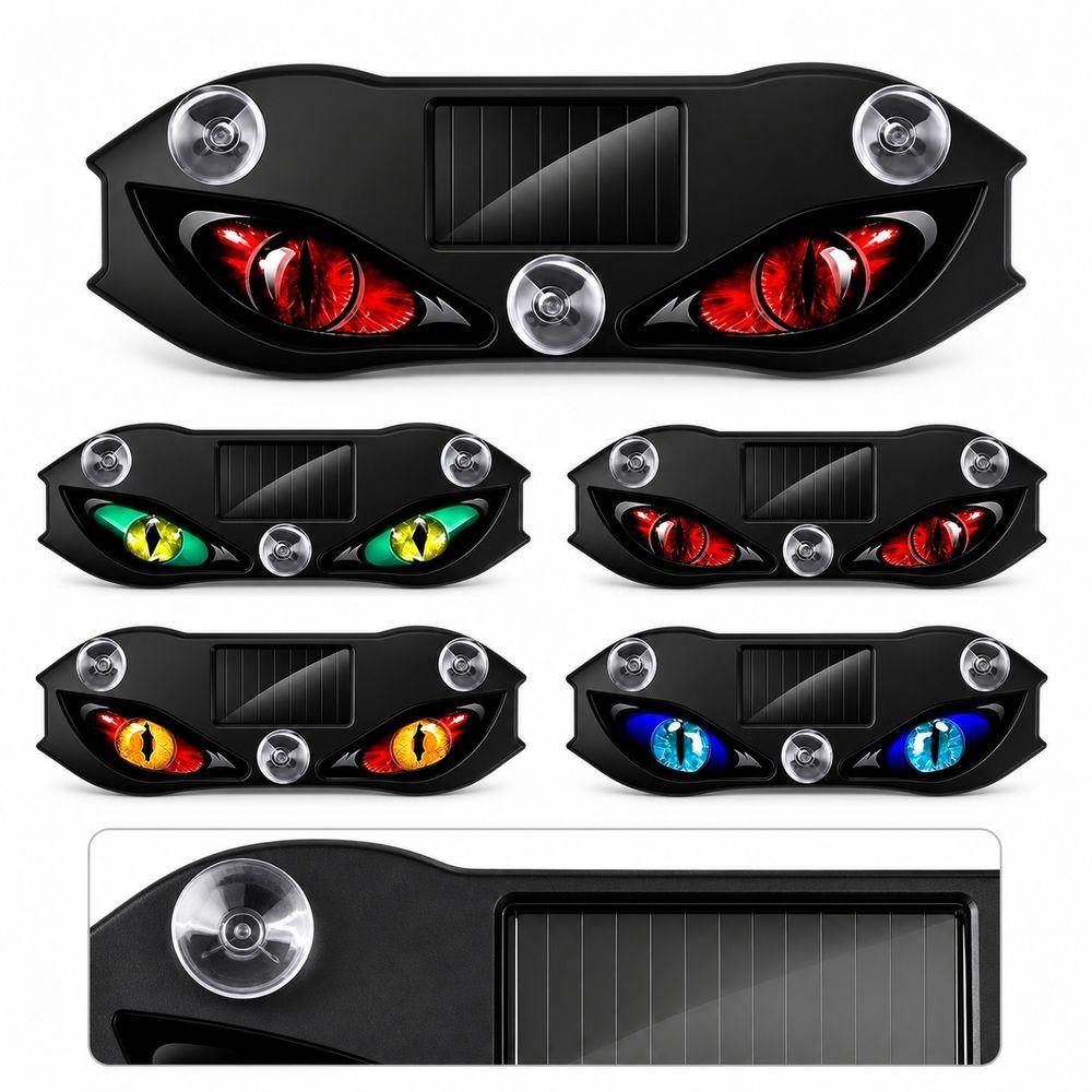 Flashing Car Demon Eye Light Solar Powered Car Window Light LED Signal Lamp Vehicle Accessories