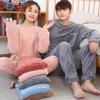 Fashion Women Flannel Pajama Suit Super Soft Warm Pajama Sweater Hoodie Pant Set Nightwear