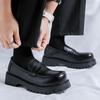 Outdoor Thick Bottom Mens Slip On Flats Casual Leather Male Loafers Comfortable Classic Dress Footwear Punk Style Driving Shoes
