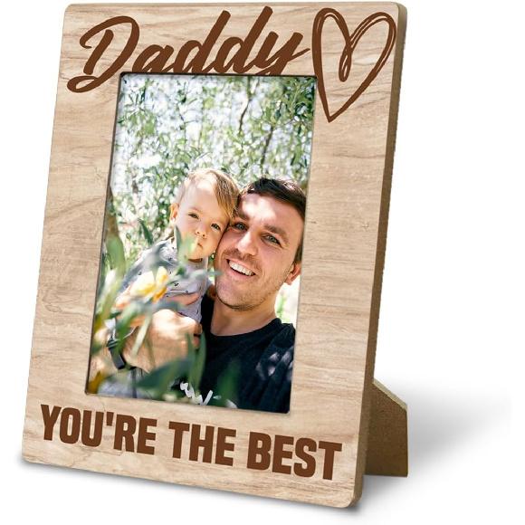 Grandpa Birthday Gift, “I Love My Grandpa, 4x6 Inch Rustic Wooden Picture Frame Tabletop Display, Heartfelt Gift for Grandparent's Day, Birthday,