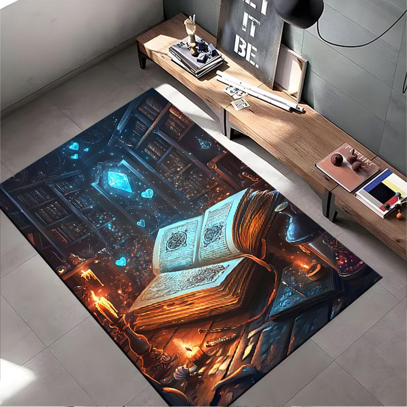 "Magical Book in Mystic Study" suitable as a non-slip mat for the living room or bedroom sofa