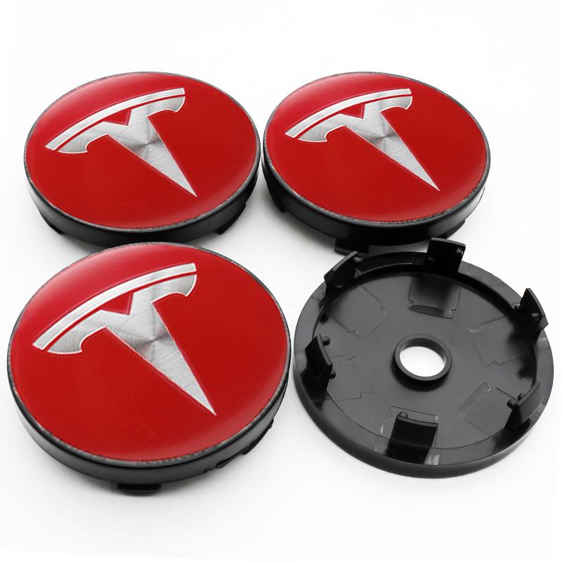 4Pcs 56mm/60mm Tesla Car Wheel Center Hub Cap For Model 3 Model Y Model X Model S Auto Rim Cover Decorate Stickers Accessories