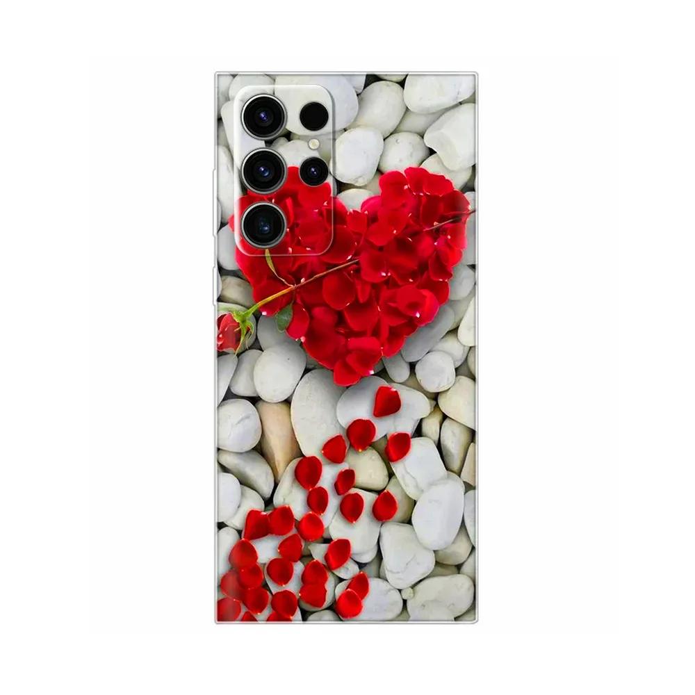 Чехол для Samsung S24 Ultra Мягкий силикон Расписная крышка для телефона Для Samsung Galaxy S24 Ultra S24+ Плюс S24 FE Чехлы Coque Funda Сумка