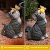 Cat Statue Solar Light Waterproof Garden Kitten Sculpture Lighted Kitten Statue Outdoor Landscape Lighting for Patio Yard Decoration