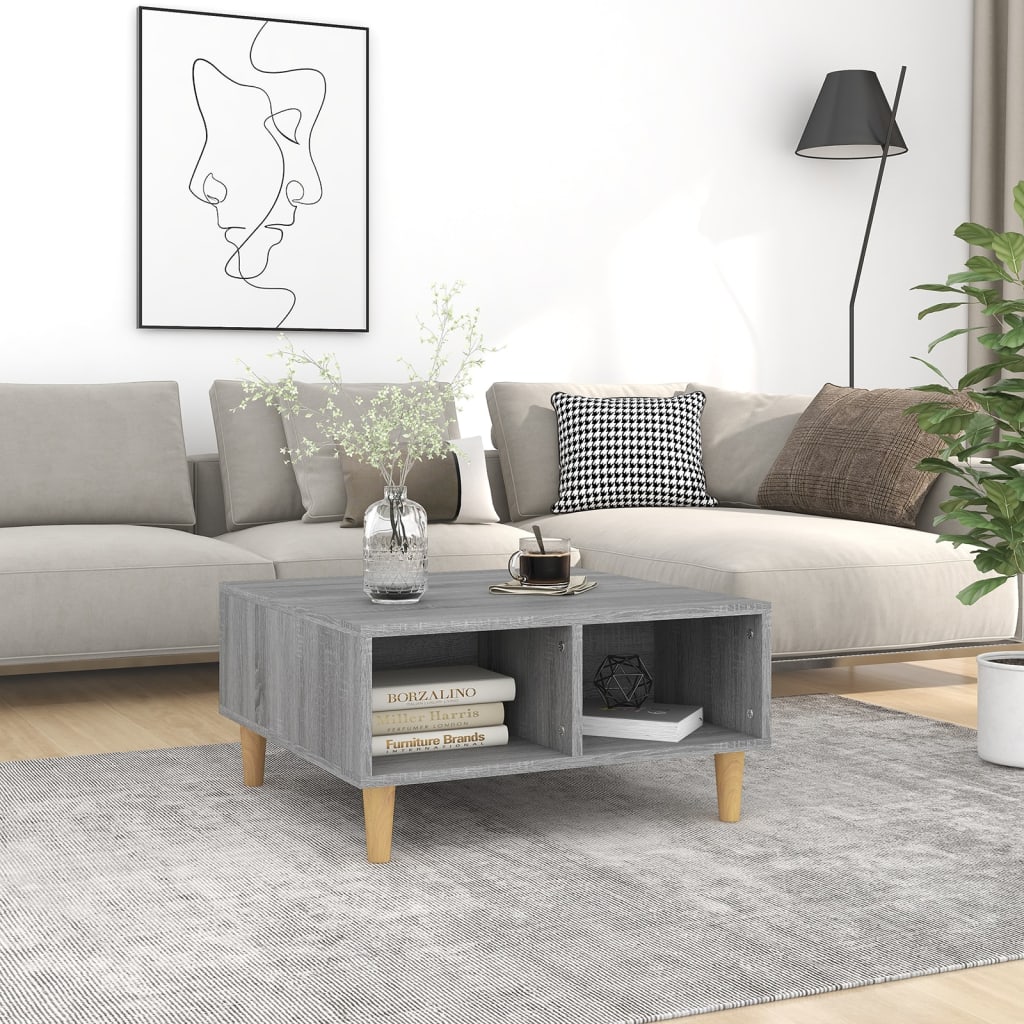 Coffee Table Gray Sonoma 60 x 60 x 30 cm Engineered Wood