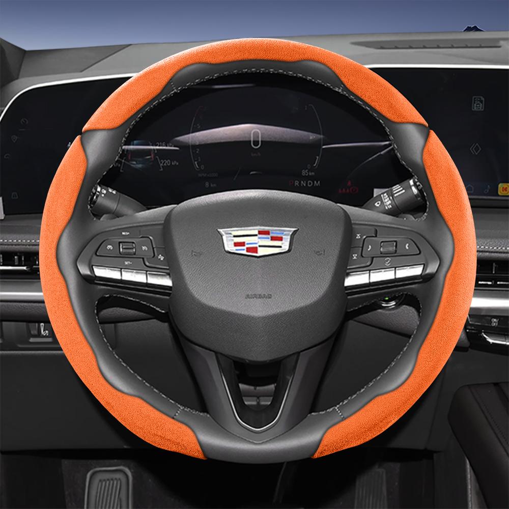Подходит для чехла рулевого колеса Cadillac Sports из замши с раздельной защелкой для таких моделей, как Escalade, Lyriq, Xt5, Xt4, Xt6, Ct5, Ct4, Celesti