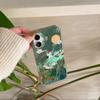Благоприятный INS Зеленая Гора Китайский Стиль Журавль Кисточка Подвеска Чехол для Телефона для iPhone 17 16 15 14 13 Pro Max Задняя Крышка Телефона