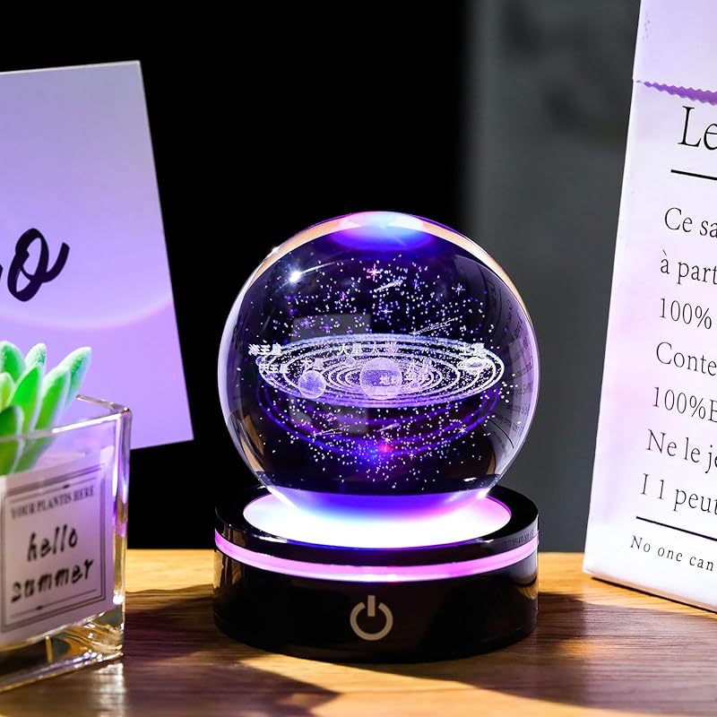 Kertari 3d universe K9 crystal ball solar system model birthday present male woman Popular [Genuine] Interior fashionable Healing goods crystal ball