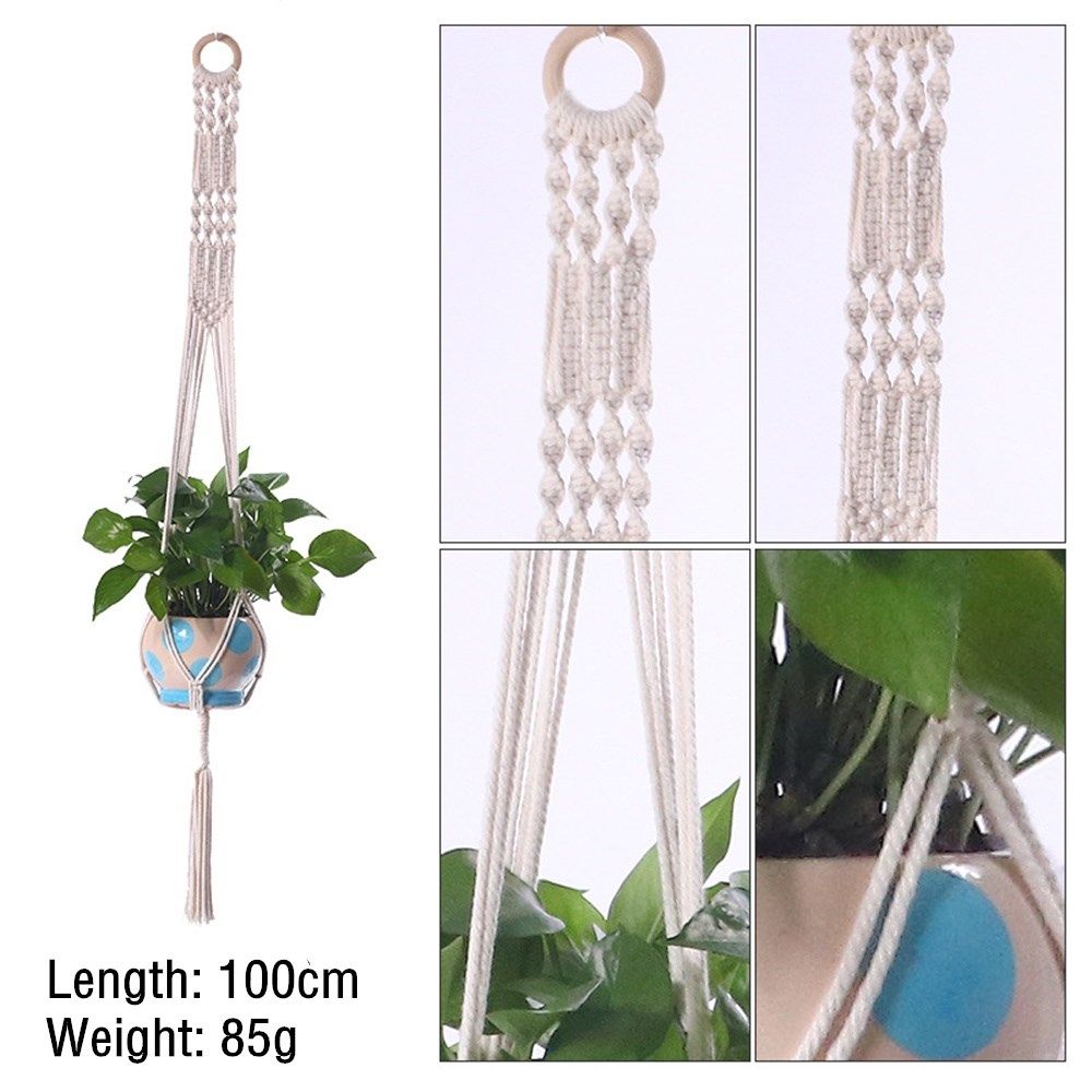 Home Decors Hooks Macrame Hanging Basket Planter Basket Rope Flower Pot Holder Garden Plant Hanger