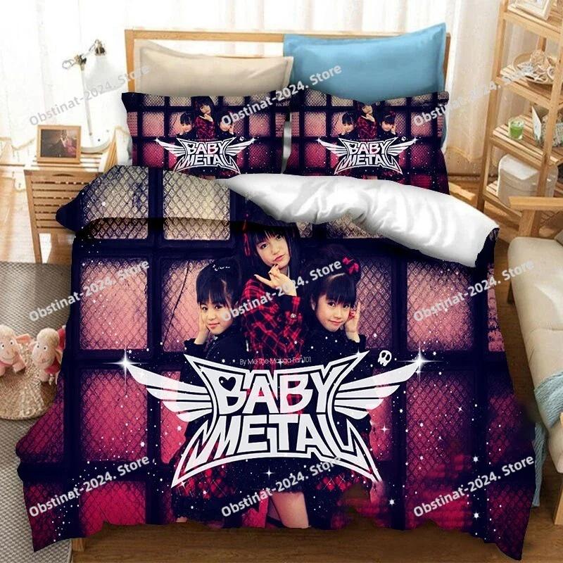 3D Печать BABYMETAL Рок-группа Комплект постельного белья Мальчики Девочки Размер Twin Queen Пододеяльник Наволочка Постель Дети Взрослые Домашний текстиль