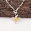 Yellow Cat's Eye Gemstone 925 Sterling Silver Jewelry Handmade Pendant For Girls PP-41-48