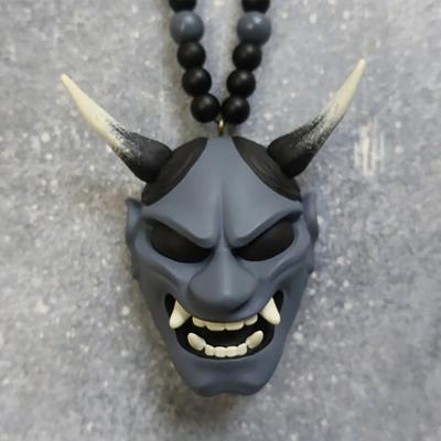 1 шт., шлем хання, японский талисман они, подвесной кулон, самурай, автомобильные аксессуары, автомобильное украшение, зеркало заднего вида