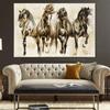 Retro Brown Horse Dance Canvas Art Animal Wall Art Poster Pictures For Living Room Home Decor Wall Canvas Print Painting