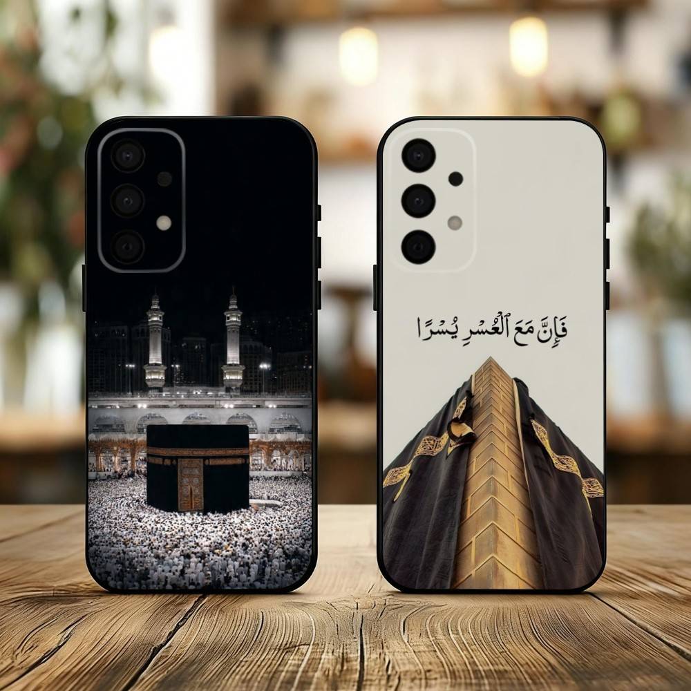 M-Moslem and K-kaaba phone Case For Samsung Galaxy A73,A72,A71,A70,A53,A52,A51,Others Soft Black Shell