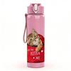 1PC Cat In Shoulder Bag Print 750ml Color Plastic Sports Water Bottle Leakproof Flip Straw Lid Suitable for Sports Office Home Use