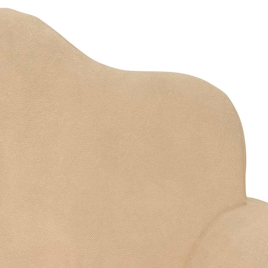 Kids Sleeper Sofa 2 Seater Cream Soft Plush