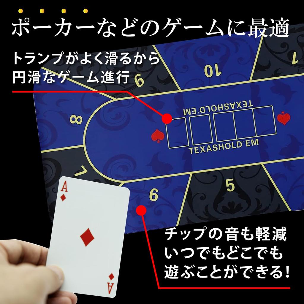 Trading Card Heaven Poker Mat Texas Play Mat Casino with Storage Bag 60 x Hold'em (Dark Blue, 120cm)