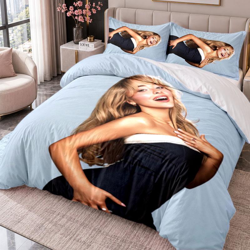 Sabrina Carpenter 3Pcs Bedding Set Duvet Cover With Two Pillowcases For Bedroom Home Decoration