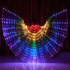 LED Isis Wings Glow Light Up Belly Dance Costumes with Adjustable Sticks Rods Performance Wings