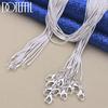 DOTEFFIL 925 Silver 5/10pcs/Lot 16/18/20/22/24/26/28/30 Inch 1.2mm Snake Chain Necklace For Woman Man Fashion Jewelry