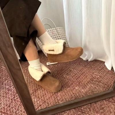 Женские зимние легкие теплые ботинки-дутики на толстой подошве, с меховой подкладкой, нескользящие, износостойкие, повседневные кроссовки, хлопковые ботинки, меховая обувь