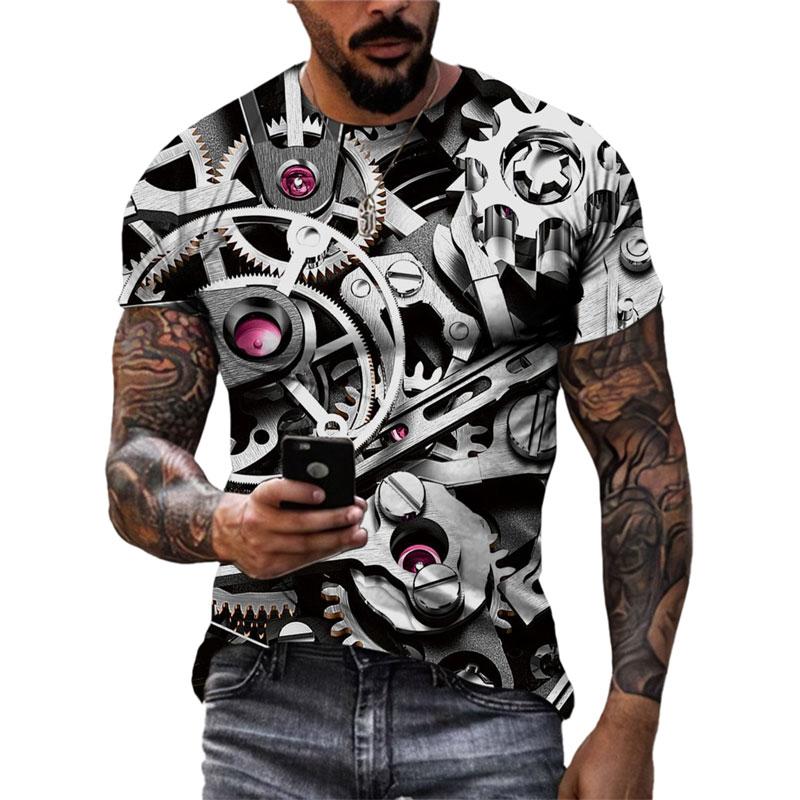 Горячая Персонализация Механические Часы Графические Футболки Мужская Мода Повседневная 3D Печатный Круглый Вырез Футболки Хип-Хоп Уличный Стиль Летние Топы
