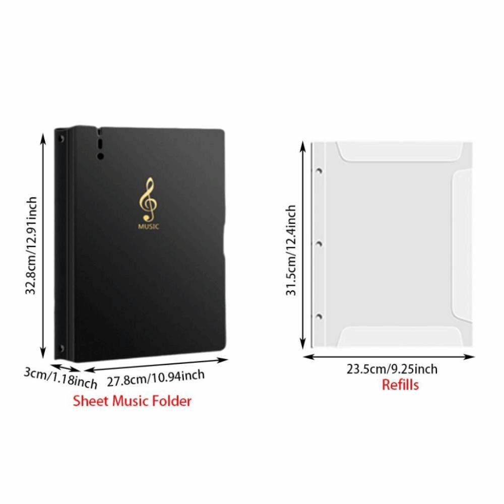 Loose-leaf Storage Sheet Music Folder A4 Piano Score Storage Holder Music Score Binder Guitar