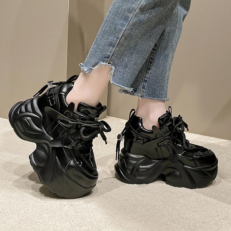 Мода 10,5 см 2024 Женские кроссовки Run Star Высокие на платформе Женская спортивная обувь Белые Черные Повседневная модная обувь Вулканизированная обувь Feme