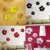 Home Decor 3D Mirror Wall Stickers Quote Flower Acrylic Decal Home DIY Art