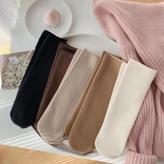 5 пар зимних носков, набор из 5 цветов, унисекс, утолщенные, плюшевые, однотонные, эластичные, нескользящие, теплые, средней длины, носки для повседневной носки, спорта
