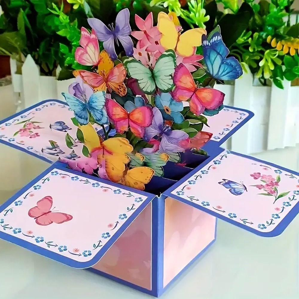 Paper Father's Day Card Wishing Mother's Day Cards 3D Pop Up Birthday Greeting Card Birthday