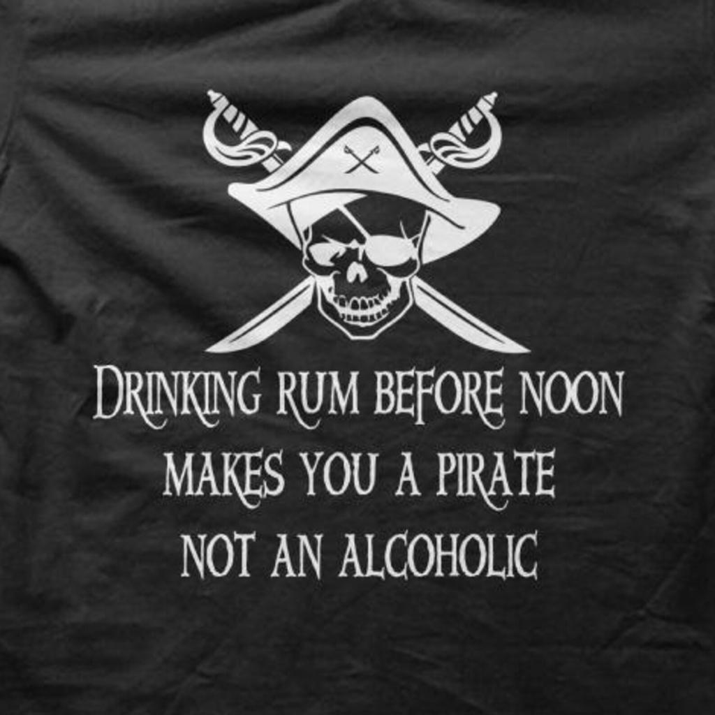 Funny Pirate Drinking Rum Makes You A Pirate Joke T-Shirt