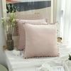 Fringe Trim Macrame Throw Pillow Covers Ball Flower Cushion Covers Pillow Case Decorative Pillowcase for Couch Sofa Bed JAF066