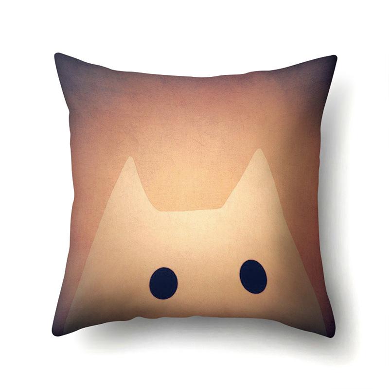 Полиэстеровая наволочка с мультяшным принтом животного, бархатная наволочка из персиковой кожи, наволочка на поясничную подушку, чехол для поясничной подушки для автомобиля