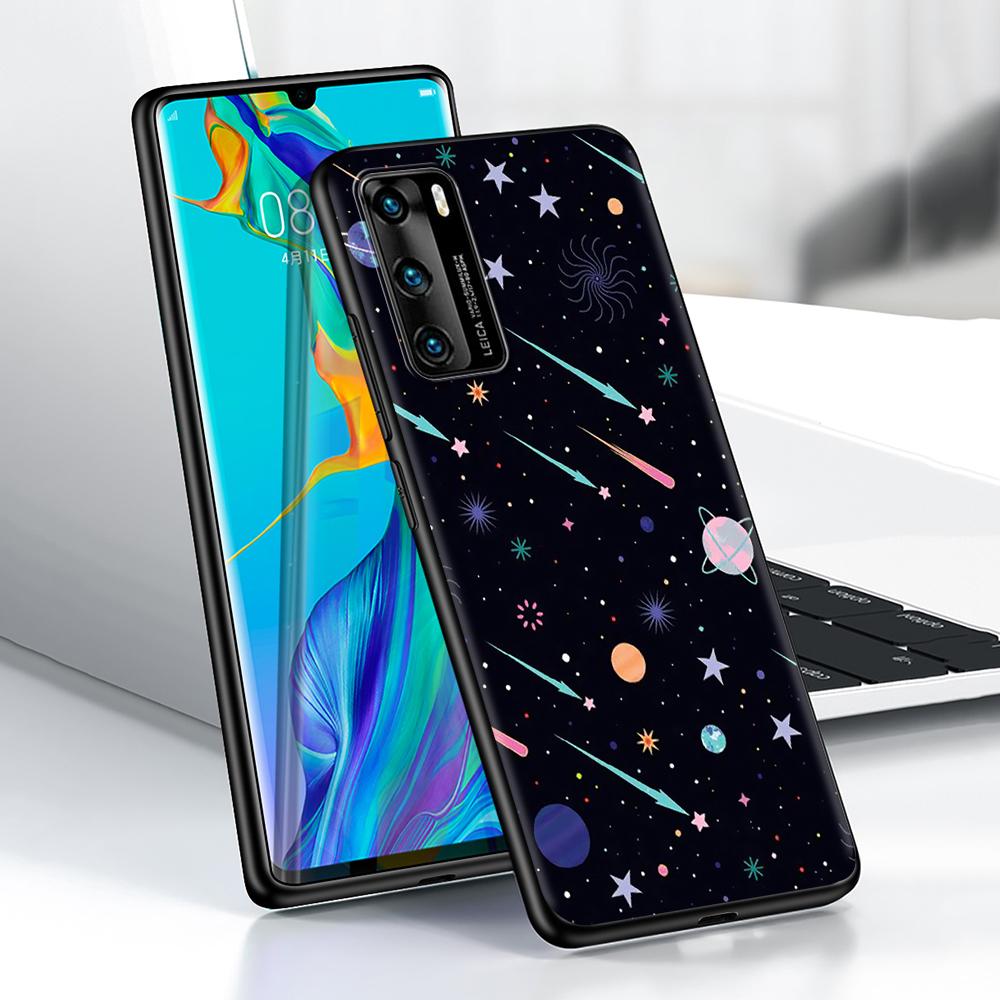 Чехол с забавным космическим космонавтом для Huawei P30 P Smart Z P40 Lite E P20 Y6 Y7 Y9 Honor 8X Play 9A 50 20 Pro, черный мягкий чехол