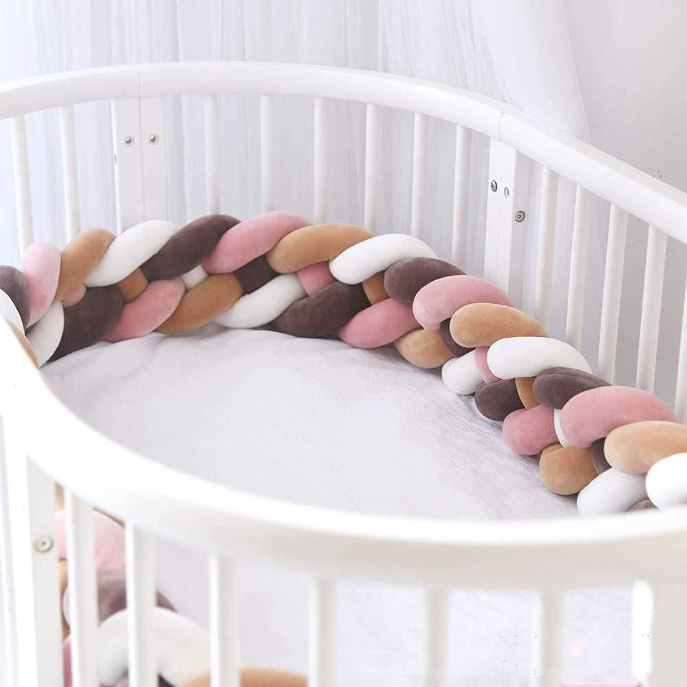 Датская вязаная подушка-узел, заплетенная из четырех прядей – Защитный бортик для кровати от ударов для детской комнаты