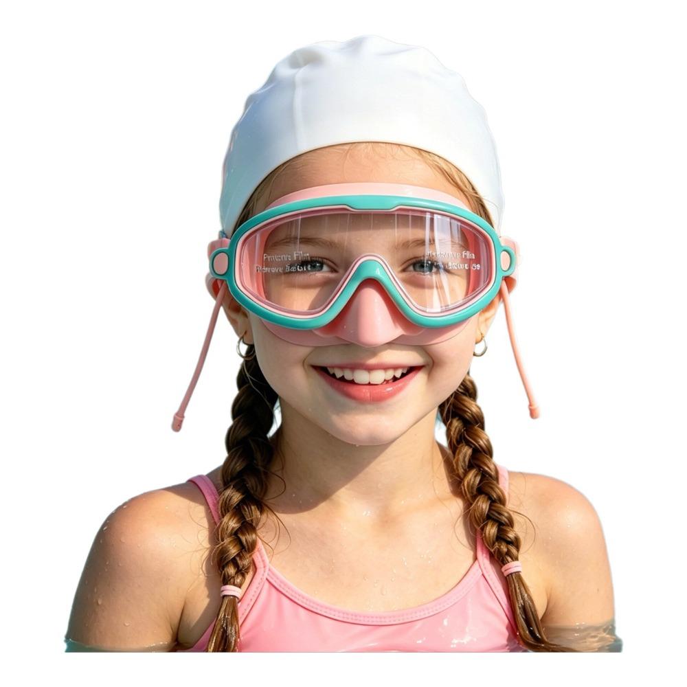 Anti-Fog Swim Goggles Cap Set UV Protection Silicone Swim Cap Learning Swimming